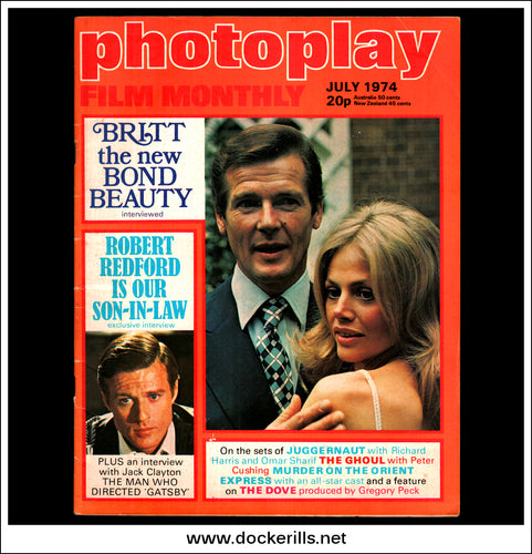 Photoplay Film Magazine, July, 1974, Vol. 25, No. 7. Cover - Roger Moore / Bond 007.