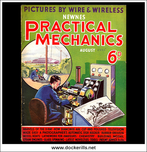 Practical Mechanics Magazine, August, 1935. Photographer's Automatic Dish Rocker, Model Boats