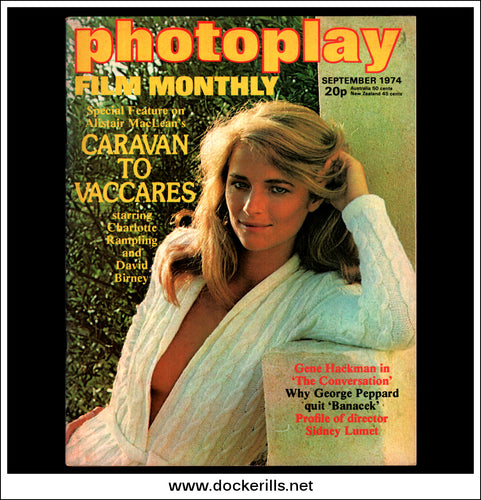 Photoplay Film Magazine, September, 1974, Vol. 25, No. 9. Cover - Charlotte Rampling / Caravan To Vaccares.