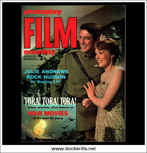 Photoplay Film Magazine, November, 1970, Vol. 21, No. 11.  Julie Andrews & Rock Hudson / Darling Lili Cover.