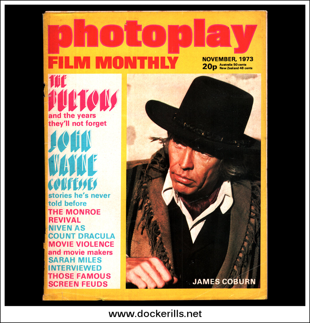 Photoplay Film Magazine, November, 1973, Vol. 24, No. 11. Cover -James Coburn.