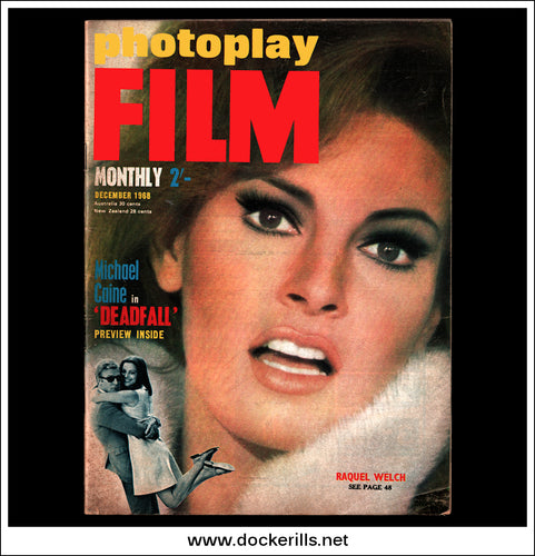 Photoplay Film Magazine, December, 1968, Vol. 19, No. 12. Raquel Welch, Michael Caine / Deadfall Cover.