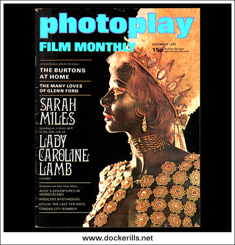 Photoplay Film Magazine, December, 1972, Vol. 23, No. 12. Cover - Sarah Miles / Lady Caroline Lamb.