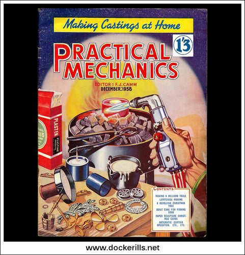 Practical Mechanics Magazine, December, 1958. Lampshade Making, Revolving Christmas Tree.