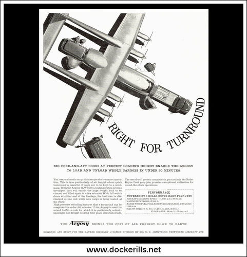 Armstrong Whitworth Argosy. Original Vintage Advert From 1959. [C]