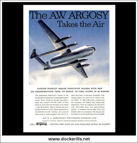 Armstrong Whitworth Argosy. Original Vintage Advert From 1959.