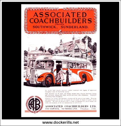 A.C.B. Associated Coachbuilders Ltd Bus/Coach. Original Vintage Advert From January, 1950.