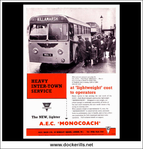 AEC Monocoach. Original Vintage Advert From March, 1955.