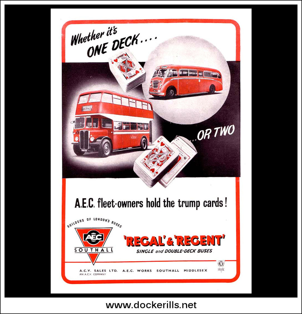 AEC Regal & Regent Single And Double-Deck Buses. Original Vintage Advert From December, 1950.