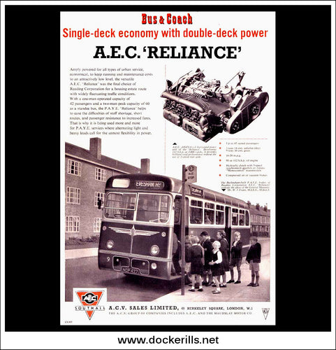 AEC Reliance Bus/Coach. Original Vintage Advert From February, 1958.