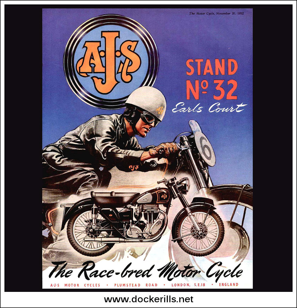 AJS Motorcycles. Original Vintage Advert From November 1952