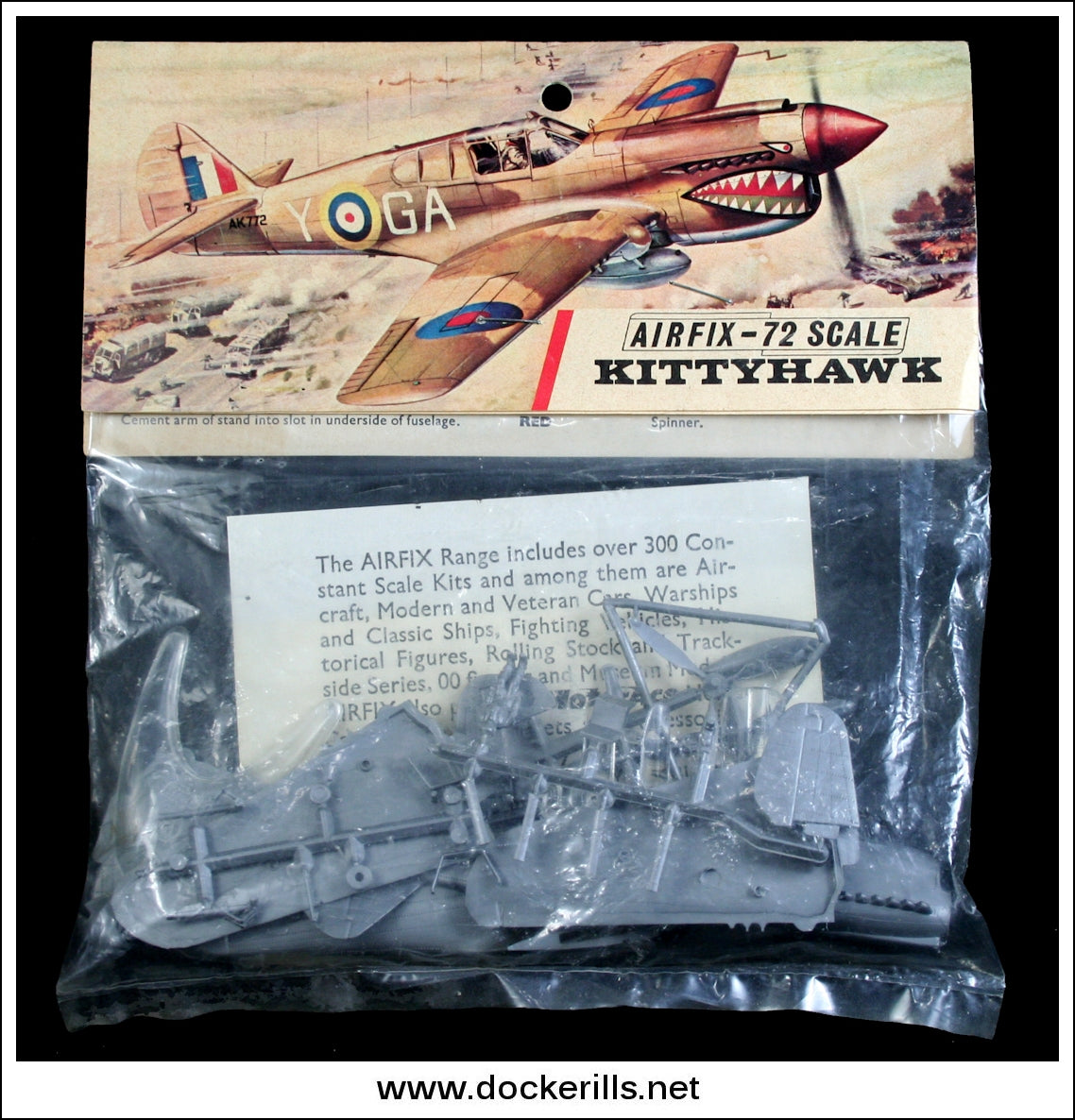 Airfix Kittyhawk 1:72 Scale Kit. Vintage Red Stripe Bag. – Dockerills