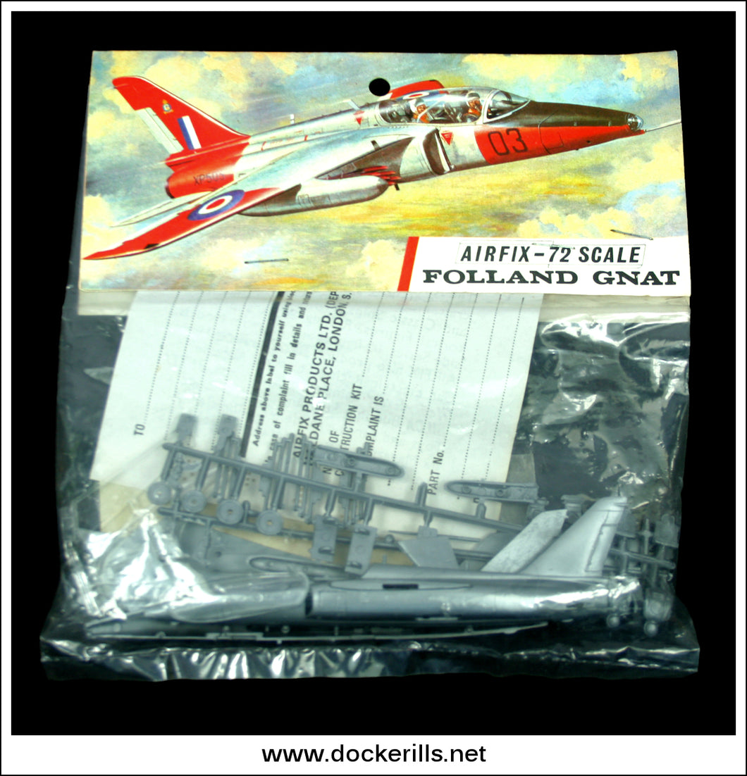 Airfix Hawker Siddeley Foland Gnat 1:72 Scale Kit. Vintage Red Stripe Bag.