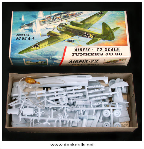 Airfix Junkers JU 88 1:72 Scale Kit. Vintage Red Stripe Box.