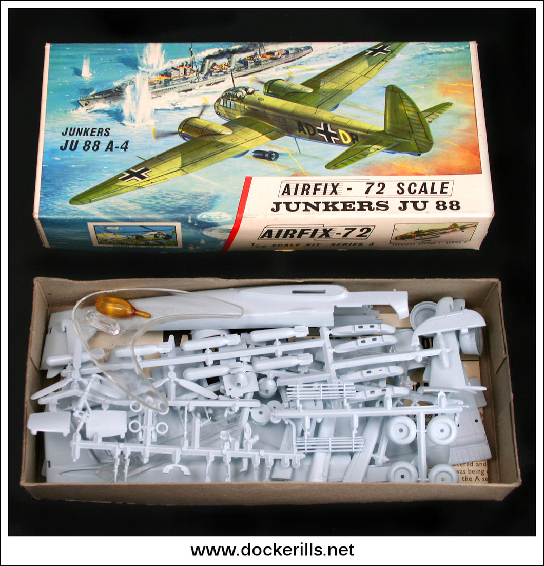 Airfix Junkers JU 88 1:72 Scale Kit. Vintage Red Stripe Box.