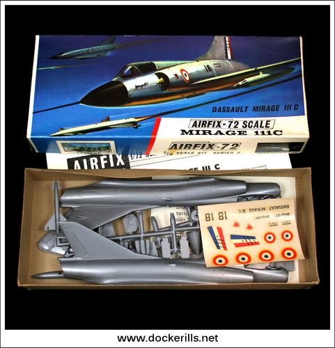 Airfix Dassault Mirage III C 1:72 Scale Kit. Vintage Red Stripe Box.