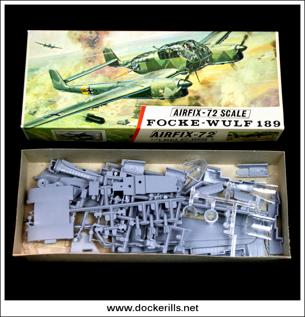Airfix Focke-Wulf 189. 1:72 Scale Kit. Vintage Red Stripe Box.