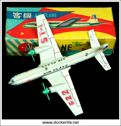 Airplane MF 107. Vintage Tin Plate Friction Toy, China 1.
