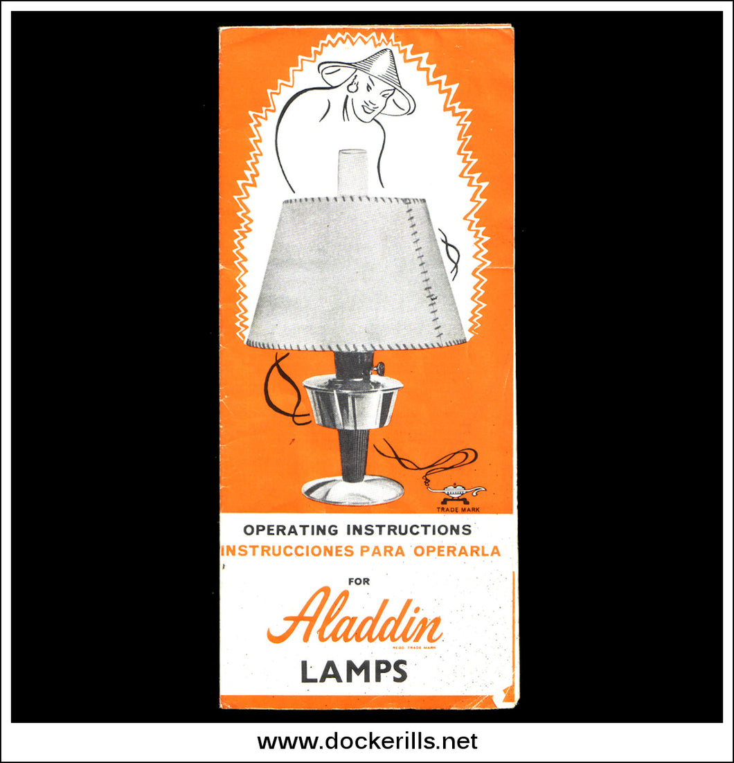 Aladdin Lamp Instruction Sheet. In English & Spanish.