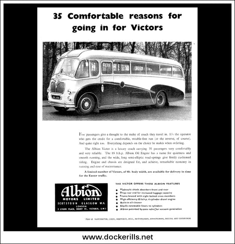 Albion Victor Bus/Coach. Original Vintage Advert From March, 1955.