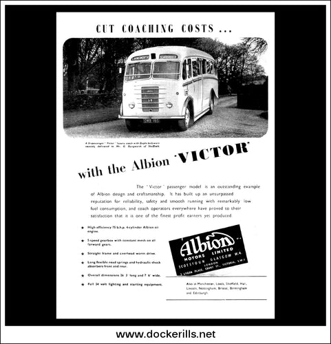 Albion Victor Bus/Coach. Original Vintage Advert From October, 1952.