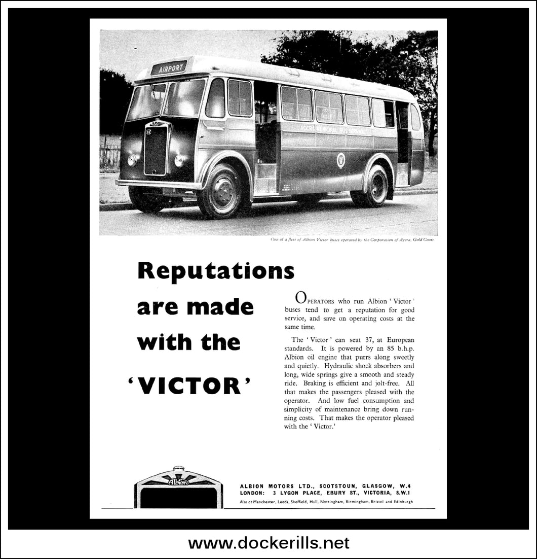 Albion Victor Bus/Coach. Original Vintage Advert From August, 1955.