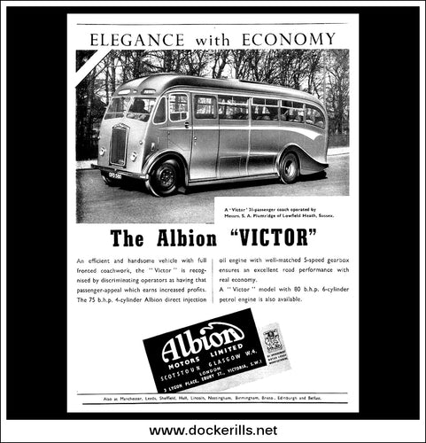 Albion Victor Bus/Coach. Original Vintage Advert From December, 1950.