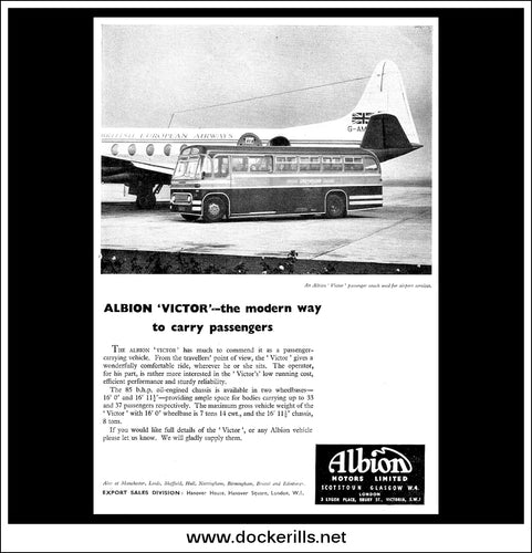 Albion Victor Bus/Coach. Original Vintage Advert From December, 1956.