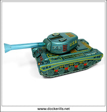 U.S.A. M-35 Tank. Vintage Tin Plate Friction Drive Toy, Alps/Mitomo, Japan.