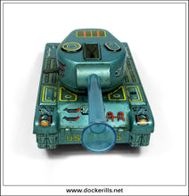 U.S.A. M-35 Tank. Vintage Tin Plate Friction Drive Toy, Alps/Mitomo, Japan.