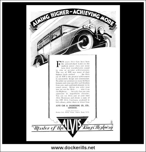 Alvis Cars. Original Vintage Advert From November 30th 1928.