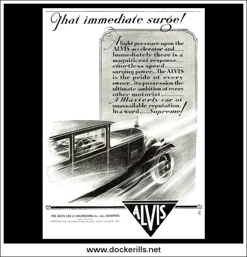 Alvis Cars. Original Vintage Advert From March 17th 1928.