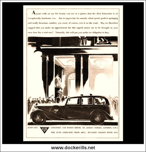 Alvis Limousine. Original Vintage Advert From November 20th 1936.