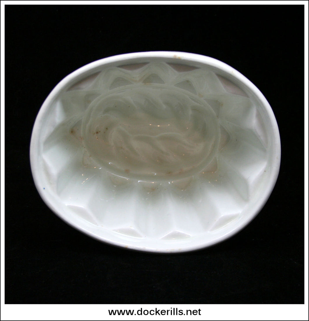 Antique Booths Blancmange Mould. One Pint Capacity. Oval 6.00 Inch Max. Dimension 1.