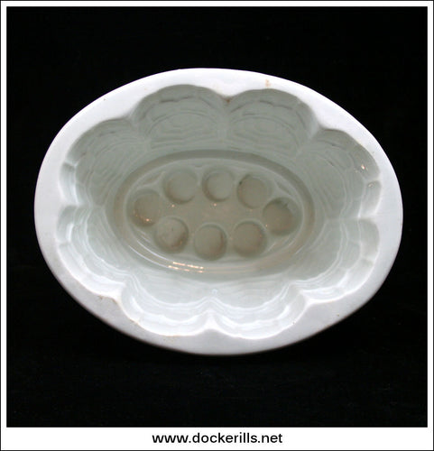 Antique Blancmange Mould. Three Pint Capacity. Oval 7.50 Inch Max. Dimension 1.