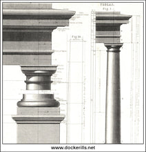 Types Of Column - Five Orders Of Architecture. Antique Print, Lithograph c. 1880 2.