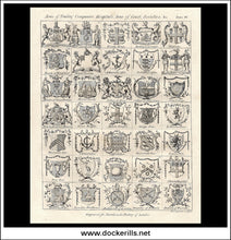 Arms Of The City Companies. Antique Print, Copper Plate Engraving Plate IV