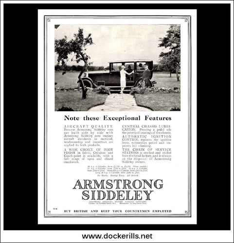 Armstrong Siddeley 30 h.p. 6 Cylinder Saloon. Original Vintage Advert From February 29th, 1928.