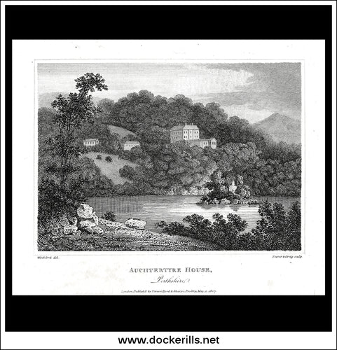 Auchtertyre House, Perthshire, Scotland. Antique Print, Copper Plate Engraving 1807.