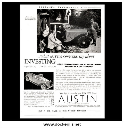 Original advert for Austin Twelve-Six Kempton Sports Saloon