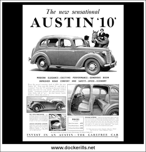 Vintage advert for the Austin 10 Ten