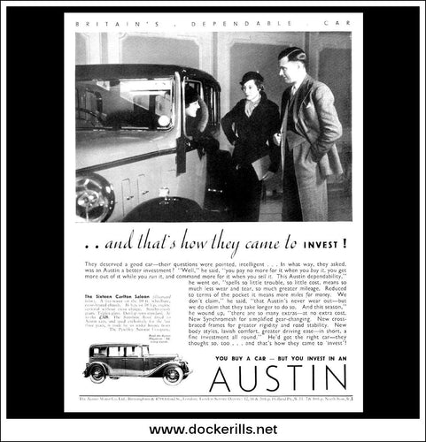 Austin Sixteen Carlton Saloon Original Vintage Advert