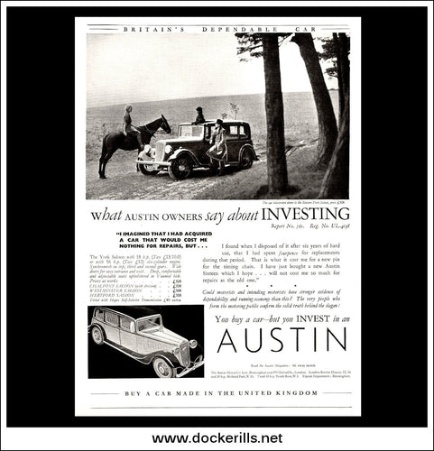 Original advert for Austin Sixteen York Salloon 