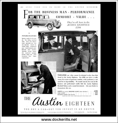Austin Eighteen Original Vintage Advert