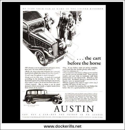 Austin Eighteen York Saloon Original Vintage Advert