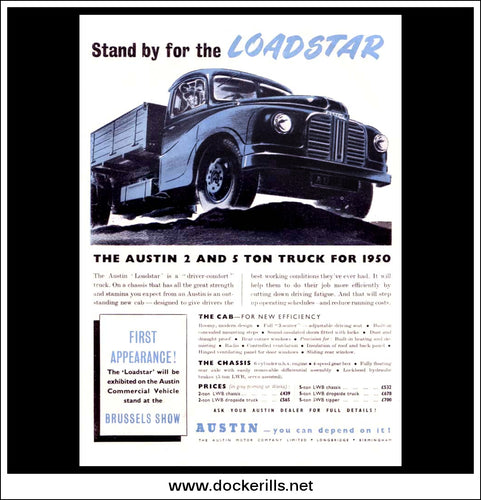 Austin 2 And 5 Ton Truck. Original Vintage Advert From November, 1950.