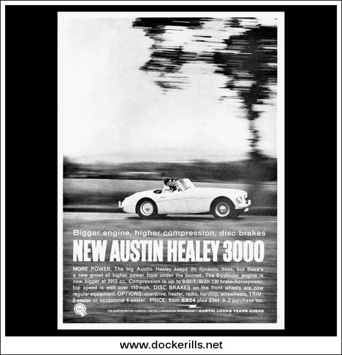 Austin Healey 3000. Original Vintage Advert From August, 1959.