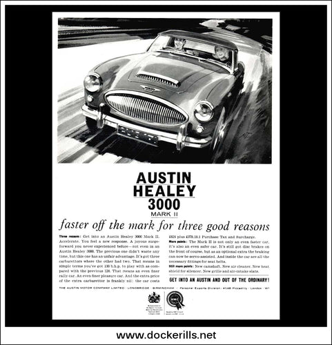 Austin Healey 3000 Mk II. Original Vintage Advert From December, 1961.