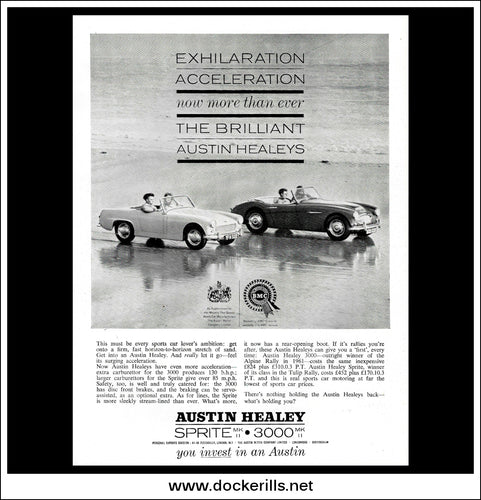 Austin Healey Sprite Mk II & 3000 Mk II. Original Vintage Advert From May 1962.