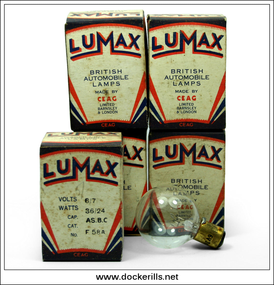 Vintage Lumax 6/7 Volt 36/24 Watt AS.B.C. F 58A Auto Bulb, Unused.